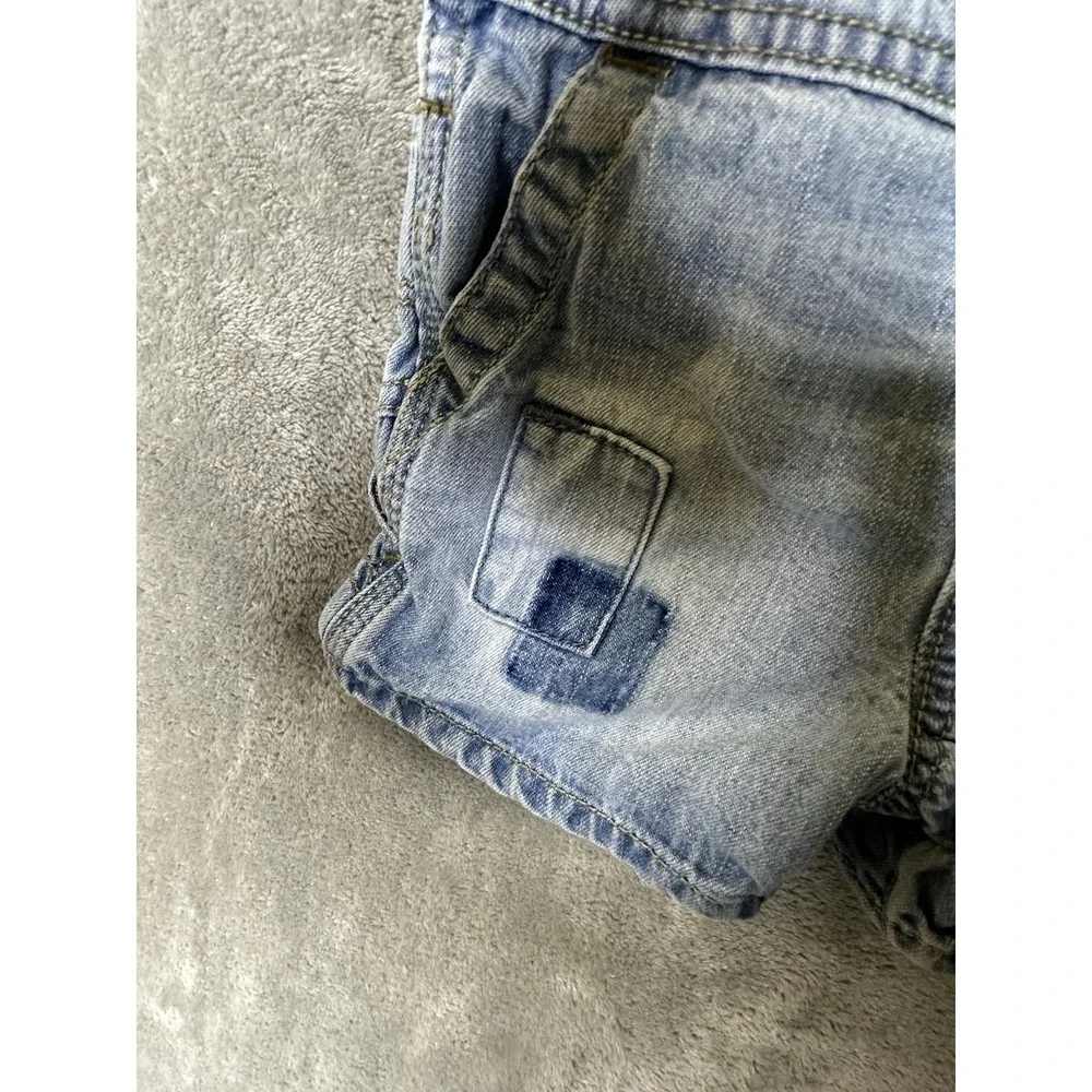 Oshkosh B'Gosh Overalls Boys‎ 9M Blue Denim Patch Vestbak Shirtalls